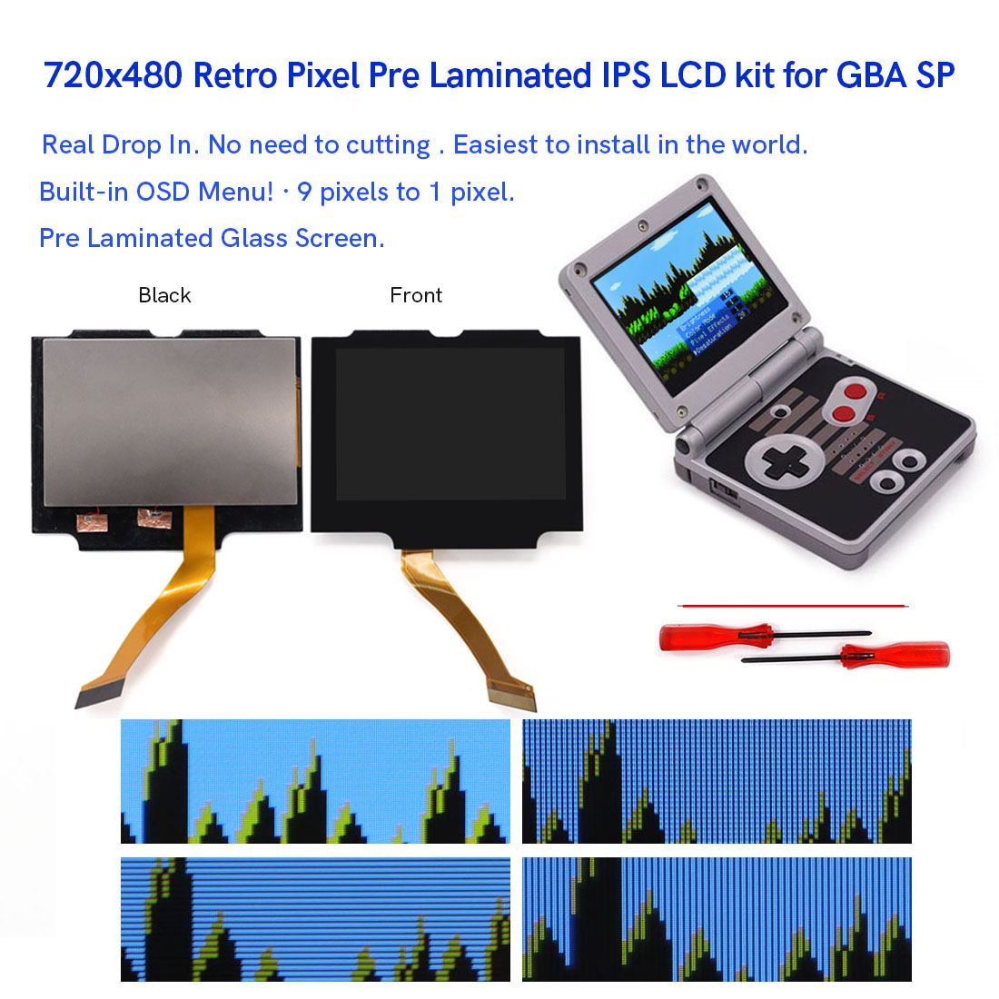 HD 3.0 inch For GBA SP V5  Lam - Lcd Screen Arcade reseña y precio